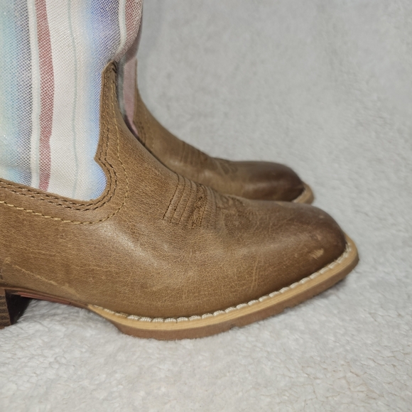 Justin LATTIE WHEAT Womens 6.5B Western Cowboy Boots L2967 Leather Square Toe - Picture 3 of 16